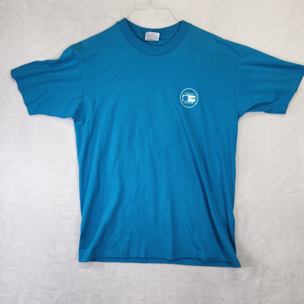 Vintage Hanes American Pool League Florida Single Stitch T-Shirt‎ Blue Mens L